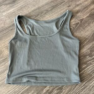 Gray Ribbed Women's Tank Top